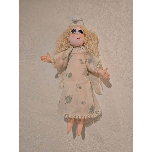 Rare Vintage Virginia Black Christmas Angel Doll Original Hang Tag Blue White - Picture 3 of 14